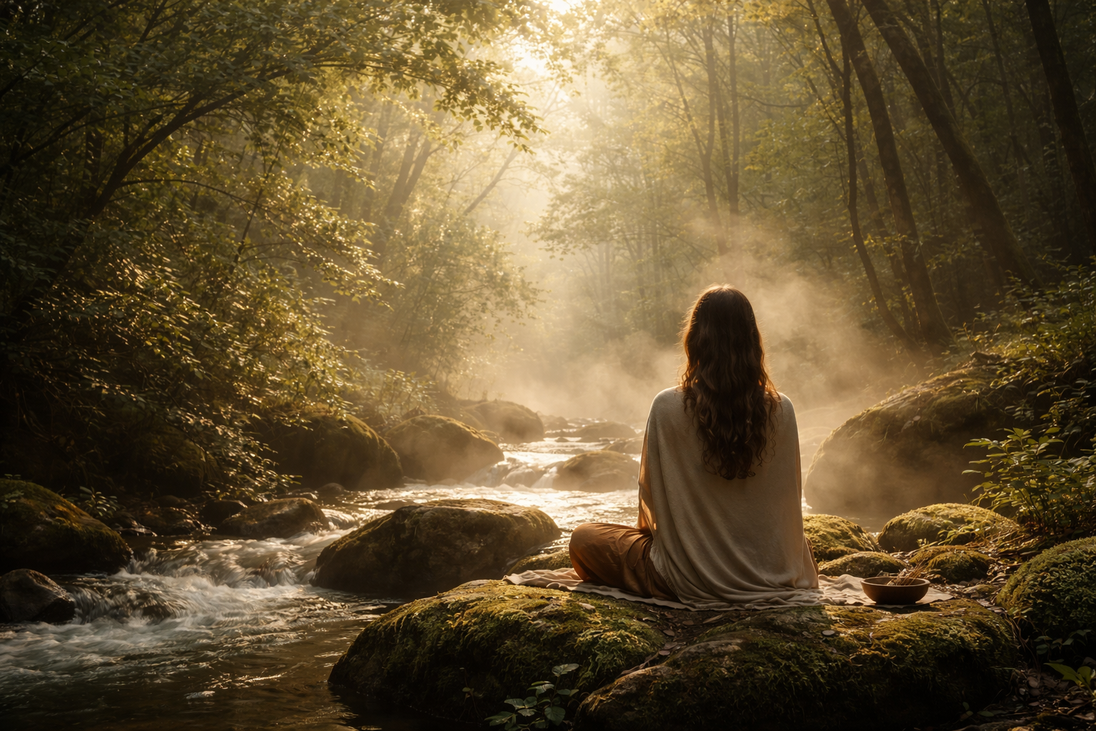 Photo inspirante représentant une atmosphère sobre et incarnée autour du Kambo